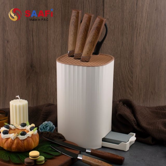 Universal Knife Block with Removable Top – Compact Plastic Knife Holder for Kitchen Organization