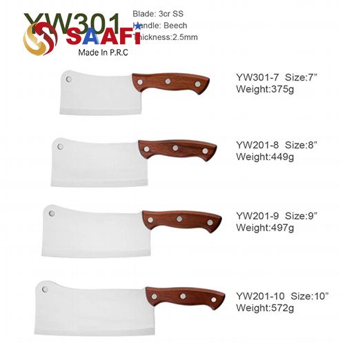 Heavy-Duty Meat Cleavers with Beech Wood Handle (7″–10″)