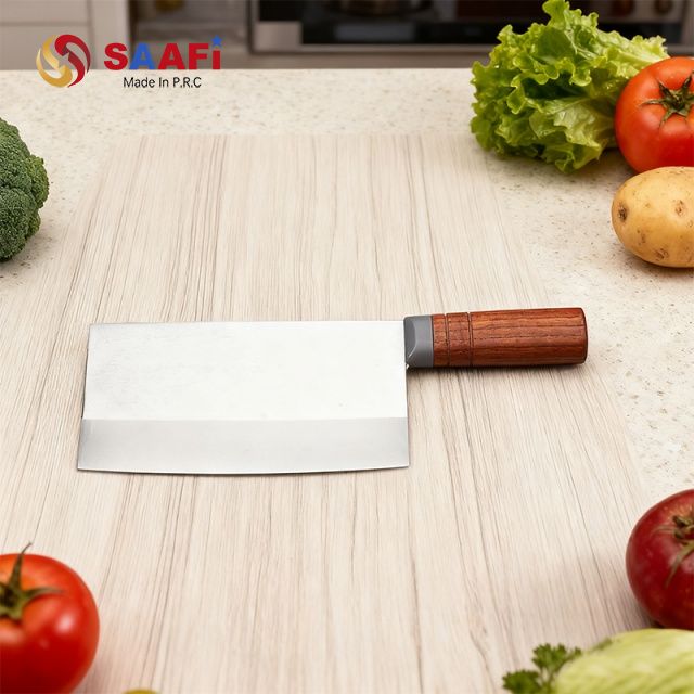 Professional Stainless Steel Chinese Cleaver with Wooden Handle – Kitchen Knife