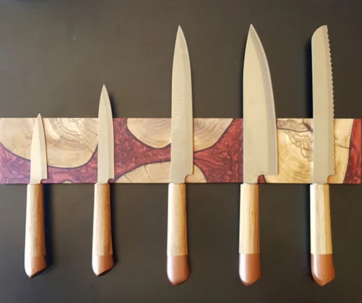 Knife Block And Magnetic Strip Storage Knife Block And Magnetic Strip Storage