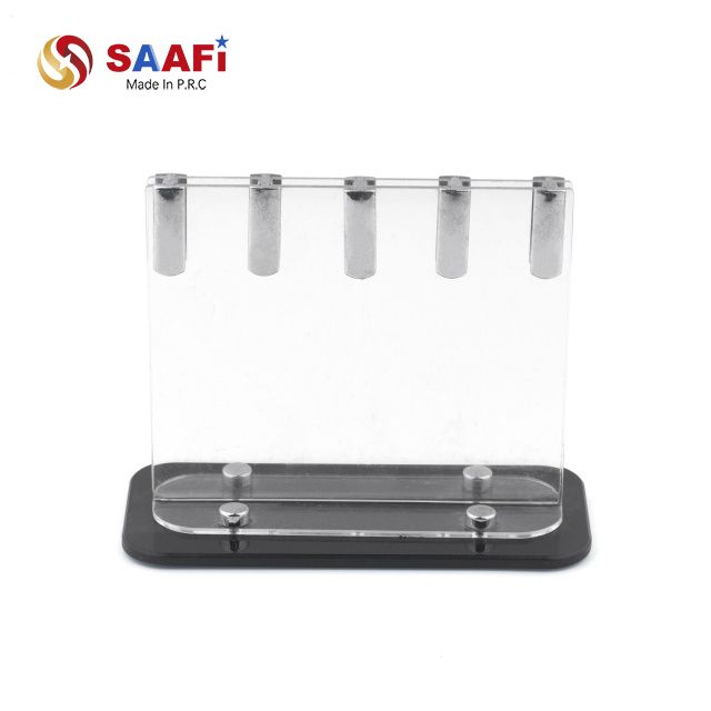Clear Acrylic Knife Block Stand – Transparent Magnetic Kitchen Knife Holder for 4 Knives