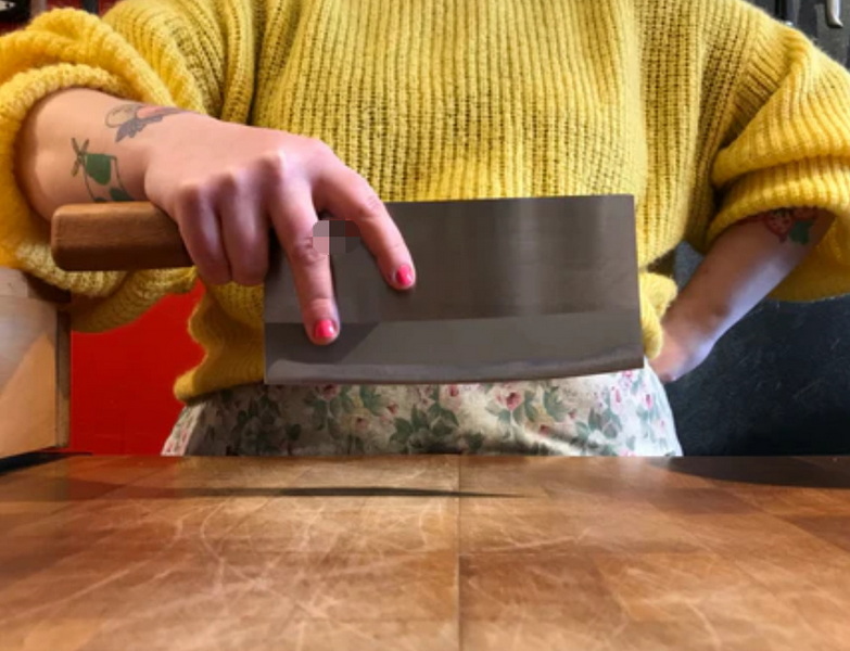 Safe Meat Cutting With Cleaver Knife