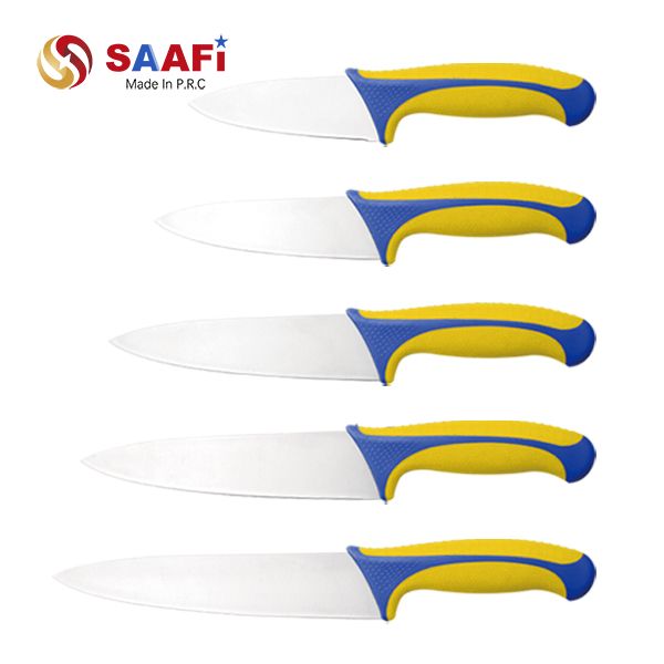 Plastic Handle Chef Knife Set 5–9 Inch Stainless Steel Kitchen Knives