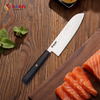 Hammered Chef Knife with Wooden Handle – Japanese Style Stainless Steel Multipurpose Kitchen Knife