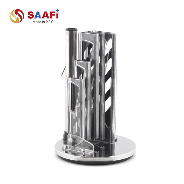 Rotating Stainless Steel Knife Block with Modern Slot Design for Kitchen Organization