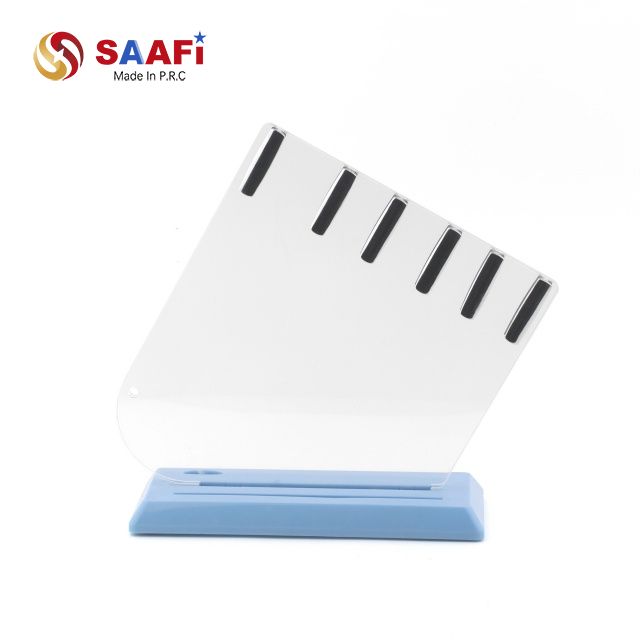 Magnetic Acrylic Knife Block – Transparent Universal Knife Holder with Blue Base