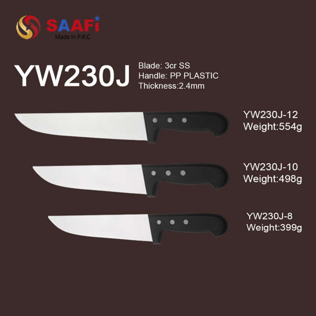 Professional Chef Knife with Stainless Steel Blade And Plastic Handle – Available in 8/10/12 Inch