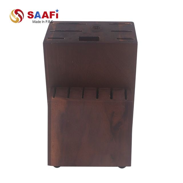 Wooden Knife Block Holder for Kitchen Knives – Durable Countertop Storage Organizer