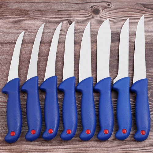 blue handle butcher knife