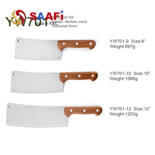 Heavy-Duty Butcher Knives with Merbau Wood Handle (9″–12″)
