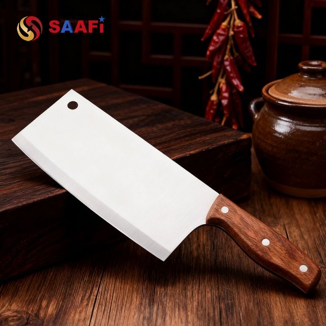 Wood Handle Stainless Steel Cleaver Knife for Kitchen And Butchering