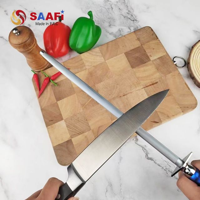 Durable Stainless Steel Honing Rod with Ergonomic Blue Handle – Knife Sharpening Steel for Chefs