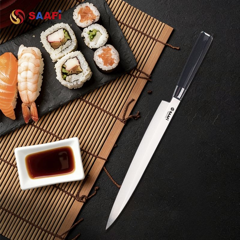 Stainless Steel Slicing Knife with Ergonomic Handle – Japanese Style Long Blade Kitchen Knife