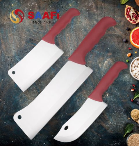 Pointed-Head Heavy-Duty Cleaver Knife – 3Cr Stainless Steel, 4mm Thick Blade, Plastic Handle, 8″ & 10″ Sizes