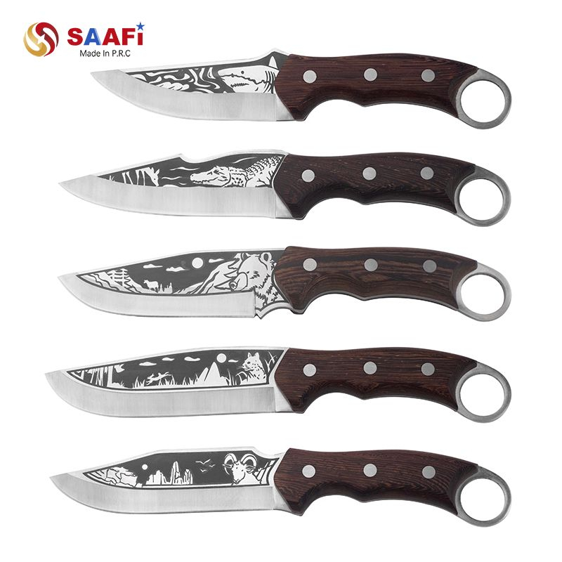 Fixed Blade Hunting Knife with Rosewood Handle | 3Cr Stainless Steel Outdoor Knife