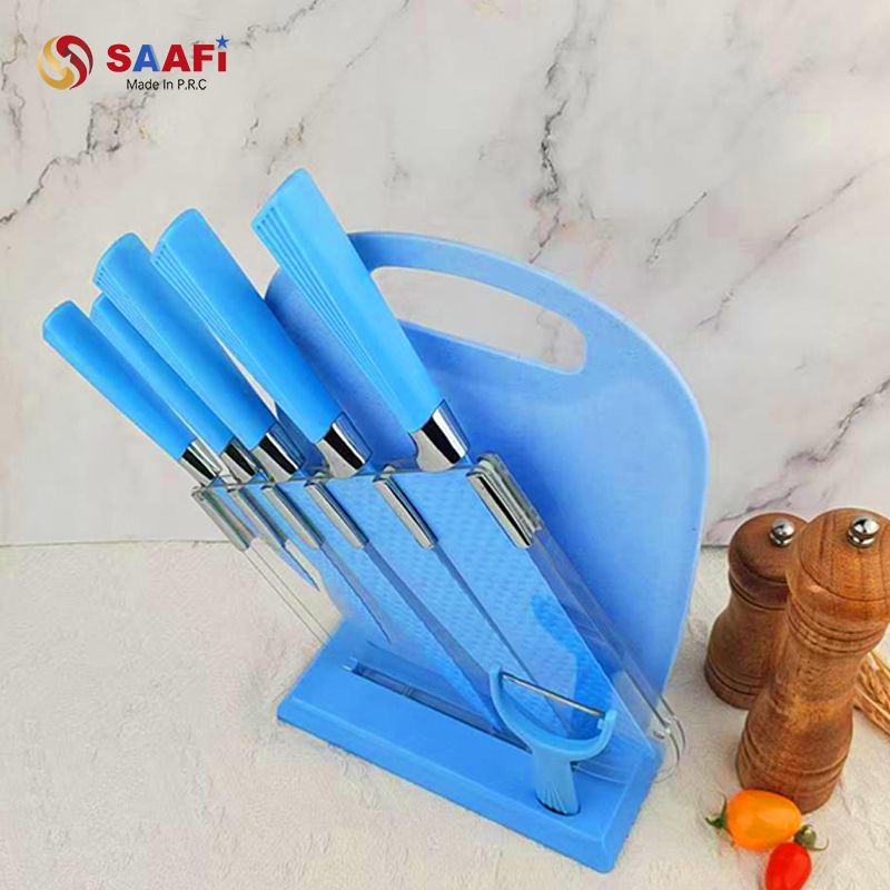 Multi-Functional Cutting Board with Acrylic Knife Holder – Kitchen Organization & Storage Solution