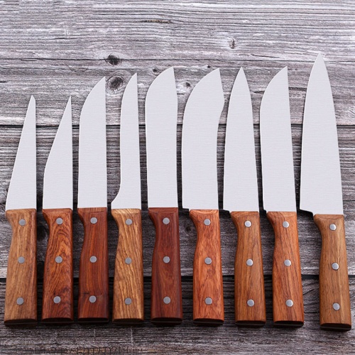 wooden handle cooking knife