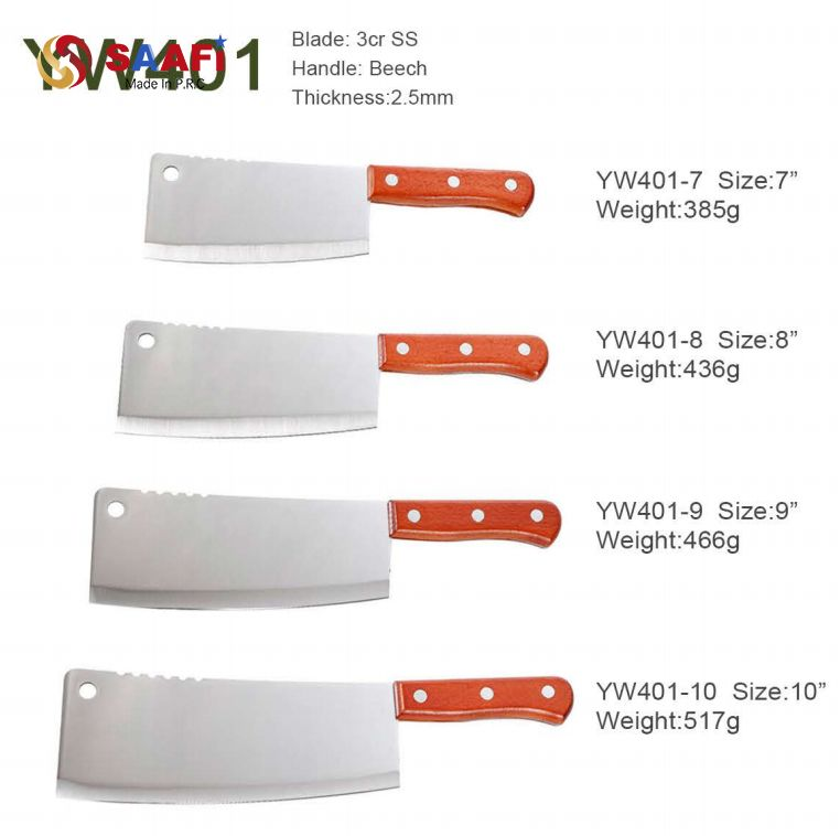 Professionele beukhandgreep Chef -messen met 3CR roestvrijstalen mes (7 ″ –10 ″)
