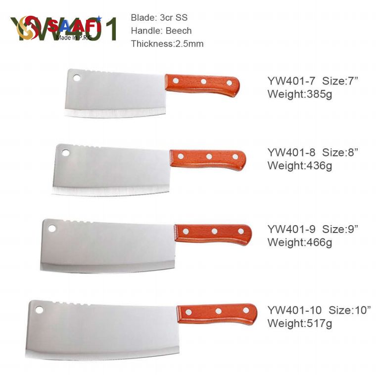 Professional Beech Handle Chef Knives with 3Cr Stainless Steel Blade (7″–10″)