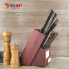 Wooden Knife Block Holder for Kitchen Knives – Durable Countertop Storage Organizer