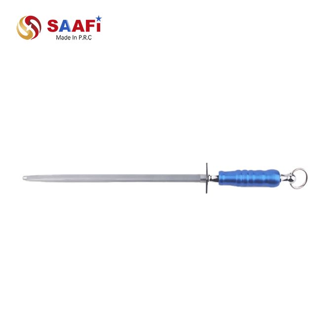 Durable Stainless Steel Honing Rod with Ergonomic Blue Handle – Knife Sharpening Steel for Chefs