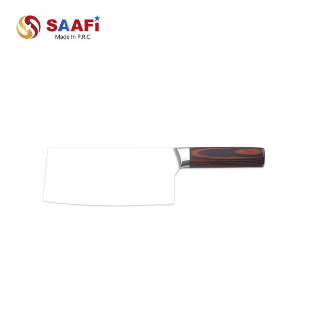 Professional Stainless Steel Cleaver Knife with Ergonomic Wooden Handle – 18cm Blade