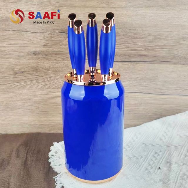 Modern Round Knife Block – Space-Saving Stainless Steel Knife Holder for Kitchen Organization
