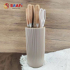 Modern Vertical Knife Block – Space-Saving Knife Holder with Anti-Slip Base And Sleek Ribbed Design