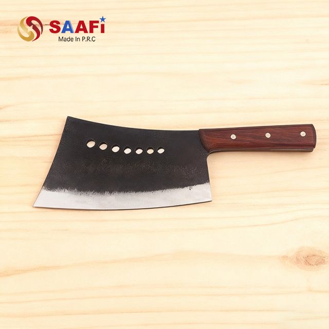 Heavy-Duty Butcher Cleaver with Wooden Handle – 7.7mm Thick Blade for Meat Processing