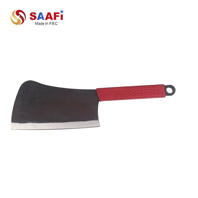 Heavy-Duty Butcher Cleaver Knife with Red Handle – 7mm Thick Blade for Meat Cutting