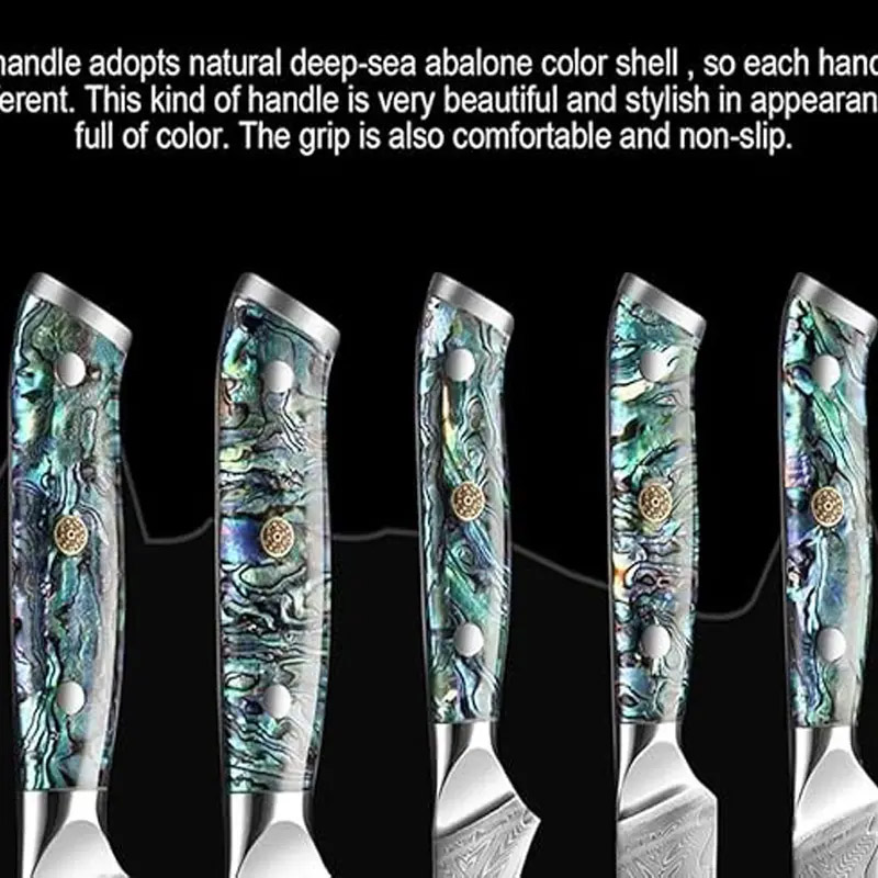 Damascus Kitchen Knife Set