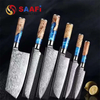 Damascus Steel Knife Set with Resin Forged Handle