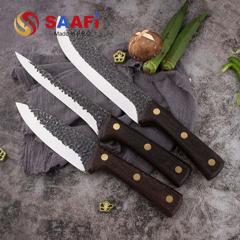 Black Coating Chef Knife with Wenge Wood Handle