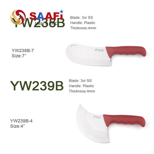 Square And Crescent Meat Cleaver Knives – 3Cr Stainless Steel, 4mm Thick, Plastic Handle, 4″ & 8″ Sizes