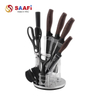 Stainless Steel Knife Holder with Transparent Acrylic Slots | Modern Kitchen Knife Block