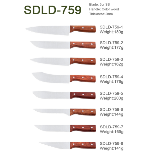 wooden handle chef knife