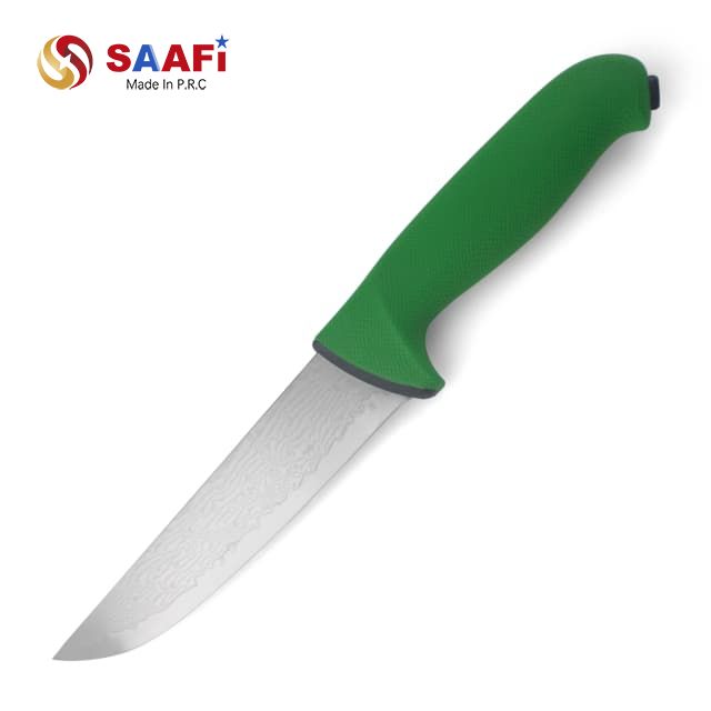 Color-Coded Soft-Grip Damascus Knife Series
