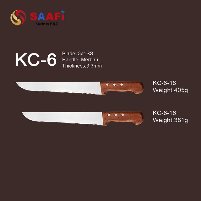 Serrated Butcher Knives with Wooden Handle – Stainless Steel Blades in 16″ & 18″
