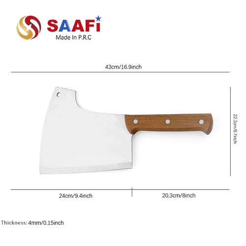Heavy-Duty Cleaver Knives with Merbau Wood Handle (8″–10″)