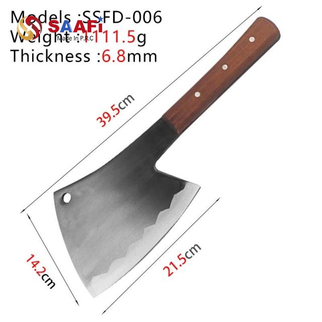 Heavy-Duty Butcher Cleaver with Wooden Handle – 6.8mm Thick Blade for Effortless Meat Cutting