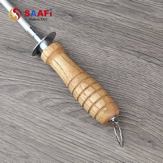 Professional Wooden Handle Honing Steel – Durable Knife Sharpening Rod for Kitchen And Butcher Use