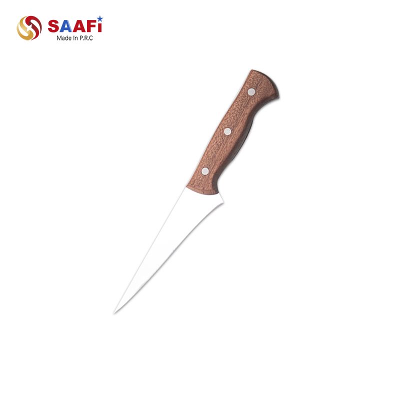 Professional Boning Knife with Wooden Handle for Precision Meat Processing