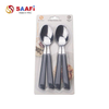 4 Piece Stainless Steel Spoons Set with Plastic Handles – Blister Card Cutlery Set for Home & Kitchen