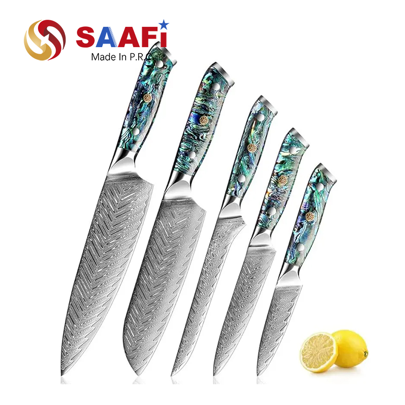 Damascus Kitchen Knife Set