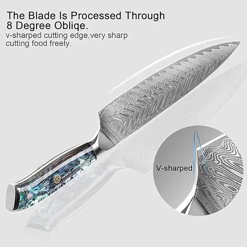 Damascus Kitchen Knife Set