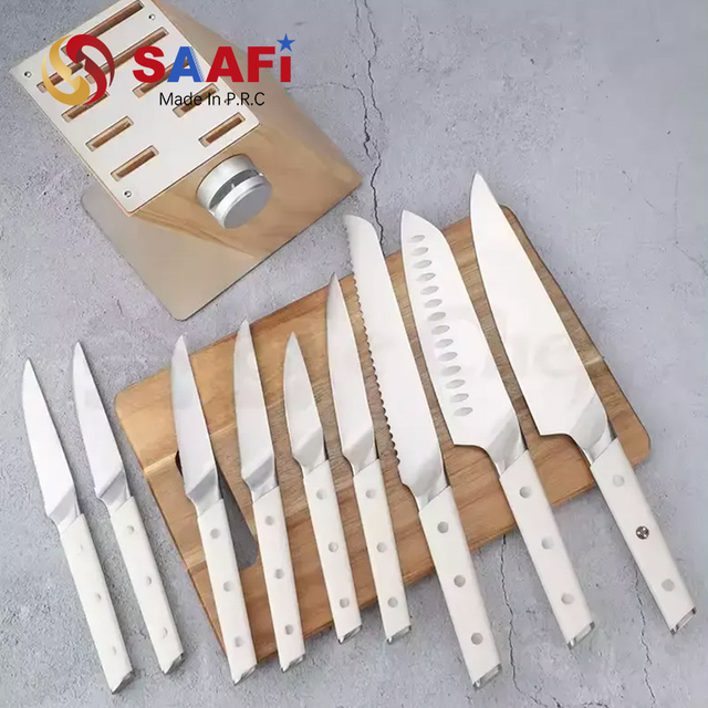10 Pcs Kitchen Knife Set With Sharpener