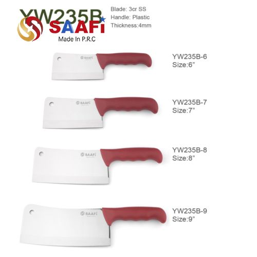 Heavy-Duty Cleaver Knives – 3Cr Stainless Steel with Durable Plastic Handle, Available in 6″ To 9″ Sizes