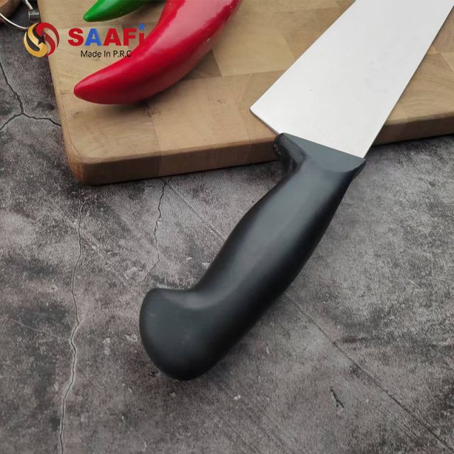 Dayanıklı plastik saplı 12.5 inç paslanmaz çelik şef bıçağı