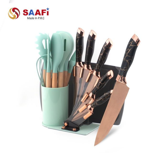 Modern Kitchen Knife Block with Utensil Holder – Space-Saving Knife Storage Stand