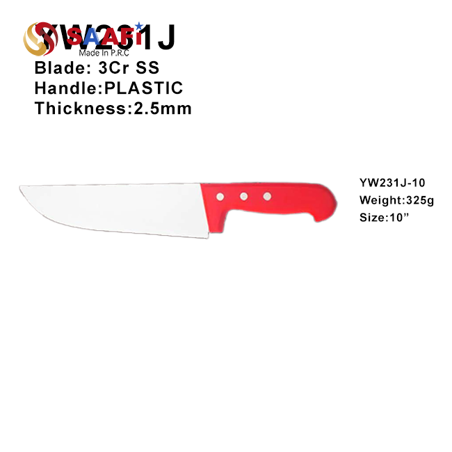 Plastic Handle Chef Knife 10 Inch – Stainless Steel Kitchen Knife for Professional & Home Use